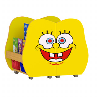 Раздвижной мобильный стеллаж для книг и игрушек