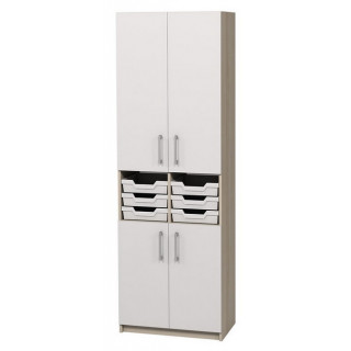 Dulap închis cu cutii de depozitare din plastic