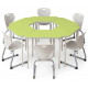 Set mobilier școlar modular — 6 bănci trapezoidale + 6 scaune