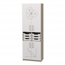 Dulap închis cu cutii de depozitare din plastic