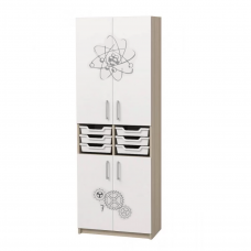 Dulap închis cu cutii de depozitare din plastic