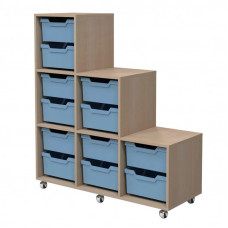 Стелаж мобильный с лотками N2