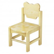 Scaun din lemn natural pentru copii “Ursuleț”