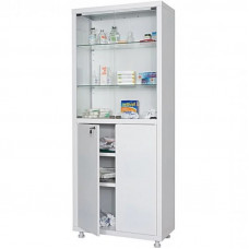 Двухстворчатый металлический медицинский шкаф