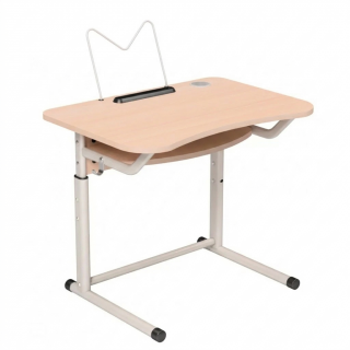 Banca scolara individuala, pe cadru combinat oval + rotund