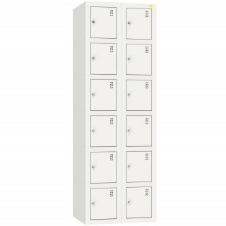 Dulap metalic cu două secțiuni, cu 12 compartimente.